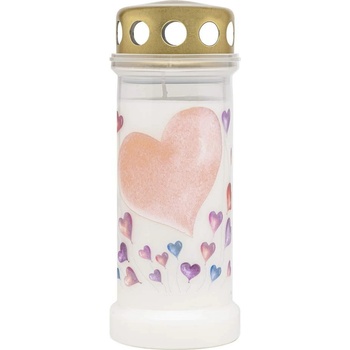 Bolsius Бяла ритуална свещ със сърце и послание - Bolsius с горене 70 часа (BO-NR6-CAP-MES-BAL-A)