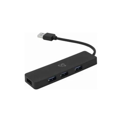SBOX USB хъб SBOX H-504 : : USB 3.0, 4 порта, 5 Gbps, Plug and Play, 0.01 м кабел, Черен, H-504