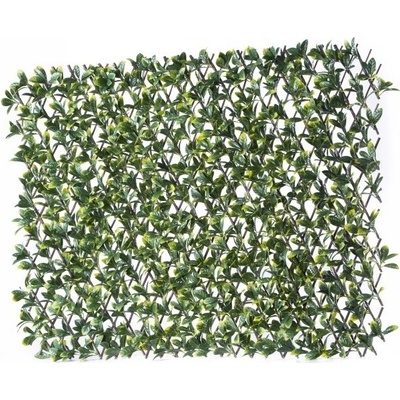 Umělý živý plot listnatý PRUNUS VG EXT na dřevěném rastru, 1mx2m, 2m2