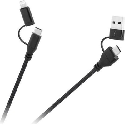 Cabletech KPO3943 USB A/C - USB-C/Lightning, 1m, černý
