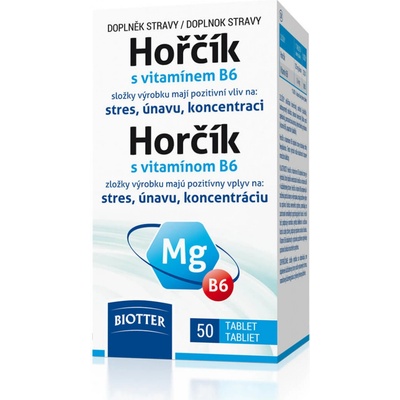 Biotter Horčík s vitamínom B6 horčík 50 tabliet