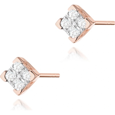 Blink Blink napichovacie náušnice z ružového zlata s diamantami 0.16 ct 3125RDB