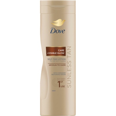 Dove Body Love Care + Visible Glow Self-Tan Lotion samoopaľovací mlieko Medium To Dark 400 ml