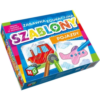 Šablóny vozidiel s pastelkami sada