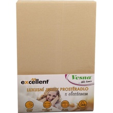 Vesna Luxusní prostěradlo jersey s elastanem béžové 180x200x35