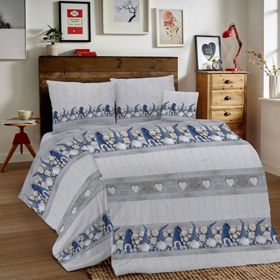 Made in Italy bavlna obliečky Škriatkovia modrí Modrá 70x90 140x200