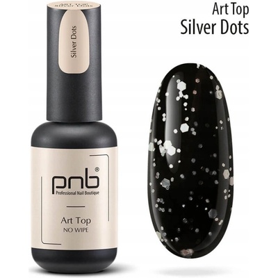 PNB Art Top, strieborné bodky, bez utierania, 8 ml