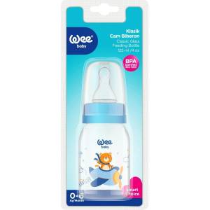 Wee Baby Стъклено шише Wee Baby Classic - 125 ml, с тигър и самолет (877) - ozone