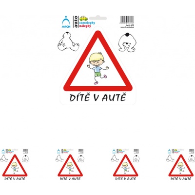 Walteco Dítě v autě - veselý kluk, 150x180mm, samolepka Množství: 5 ks , 20182BP1