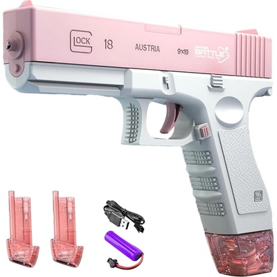 Toybit Automatická vodní pistole Splash se zásobníky růžová