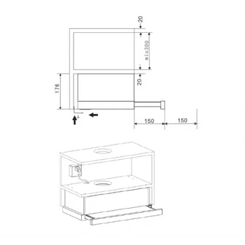 Heinner Абсорбатор за вграждане Heinner HTCH-440GBK, (12389) (440859)