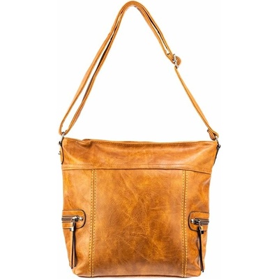 TESSA dámska crossbody koženková kabelka Svetlohnedá