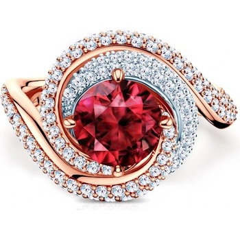 SAVICKI Пръстен Savicki: двуцветно злато, рубин, диаманти