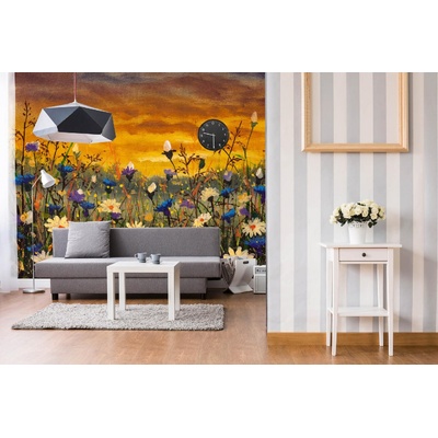 DIMEX ART Самозалепваща се флизелинова фототапета картина - маргаритки и метличини 375 x 250 см