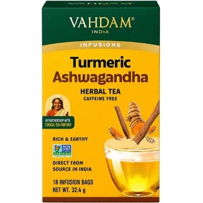 VAHDAM Turmeric Ashwagandha 18 sáčků bylinný čaj 32,4 g