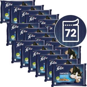 FELIX Капсули FELIX Fantastic с сьомга и платика в желе 72 x 85 г