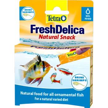 TETRA FreshDelica Brine Shrimps - лакомства с гел храна - за здравословно хранене и естествена, разнообразна диета за всички декоративни риби - 48 гр