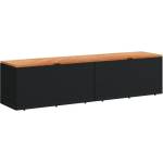  Външна кутия за съхранение черна 220x50x54 см PE ратан акация