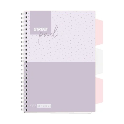 Тетрадка Street Pad, А5, спирала, PP, 100 листа, малки квадратчета, dots (30658-А-DOTS)