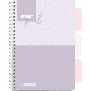 STREET Тетрадка Street Pad, А5, спирала, PP, 100 листа, малки квадратчета, dots (30658-А-DOTS)