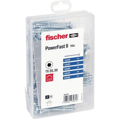 Fischer Meisterbox PowerFast II PH VG TX 562275 sada skrutiek do drevotriesky ocel glavanizované zinkom 1 sada