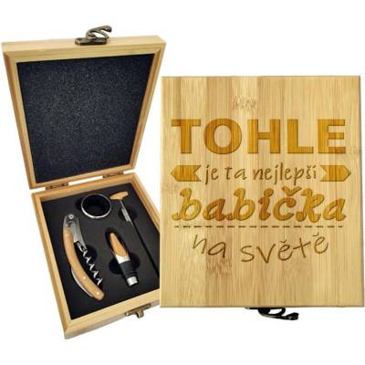 Sablio Dárková sada na víno Tohle je ta nejlepší babička na světě: 147×168×49 mm