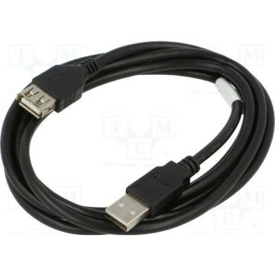 Lanberg CA-USBE-10CC-0018-BK USB 2.0, USB A zásuvka,USB A vidlice, zlacený, 1,8m, černý