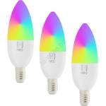 Immax 07808C - Комплект 3 бр. димируеми LED RGB+CCT крушки E14/4, 8W/230V (IM1544)