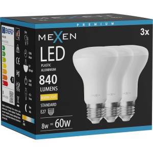 Mexen Nova 3x LED крушка E27, R63, 8W, Топло - 3000K, 840 lm - L104-E27-0830-01x03 (L104-E27-0830-01x03)