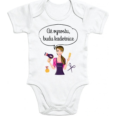 Fajntričko Kids Dětské body Až vyrostu budu kadeřnice bílá