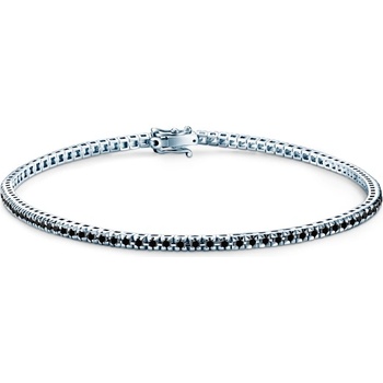 SAVICKI Тенис гривна Luminy 1, 9 мм: бяло злато, черни диаманти