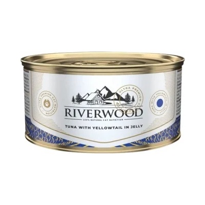 Riverwood - Висококачествена консервирана храна за котки над 1 година, с риба тон с жълта опашка в желе, 85 гр. / 3 броя