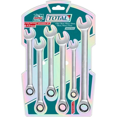 Total Klíče ráčnové očkoploché sada 6ks 8-17mm THT102RK566