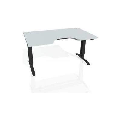 Hobis Pracovný stôl Motion Ergo, ZO, 3S, 160x61-128x90 cm, sivá/čierna