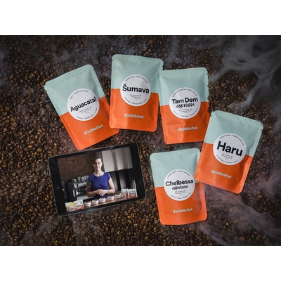 Domácí degustace kávy s pražírnou DOUBLESHOT 5 druhů špičkové kávy