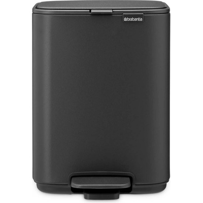 Brabantia Кош за боклук Brabantia Bo Pedal 1010131, 4 л, Леко затваряне, Противоплъзгаща основа, Минерално покритие, Тъмносив (1010131)