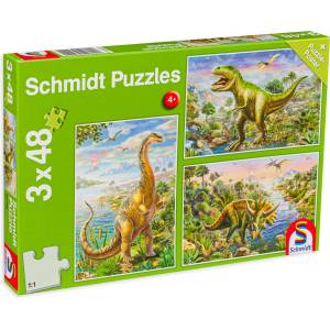 Schmidt Spiele Пъзел Schmidt 3 в 1 - Динозаври (56202) - ozone