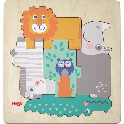 HABA Дървен пъзел Haba - Диви животни (305710)