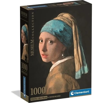 Clementoni - Puzzle Vermeer: Girl With A Pearl Earr - 1 000 piese