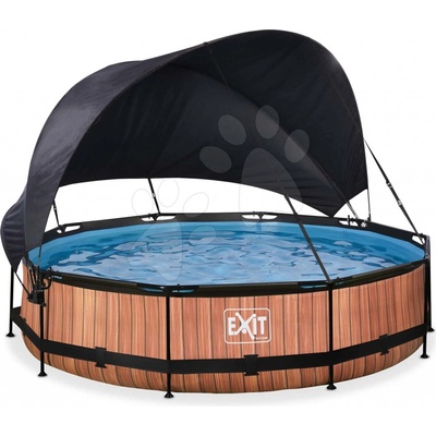 Exit Toys Frame s kartušovou filtrací a přístřeškem 360x76cm Dřevo