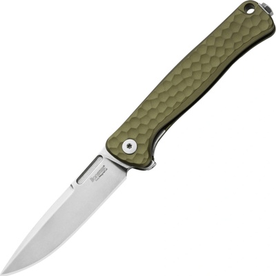 Lion Steel MMET Solid GREEN Aluminum, MagnaCut, STONE WASHED, Hammertone EM01A GS
