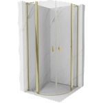 Mexen Mist L полукръгла душ кабина с врати, 80 x 80 см, прозрачна, златиста - 8A32L-080-080-50-00 (8A32L-080-080-50-00)