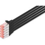 ASSMANN LAN cable Cat 6 - 10 m - 5 pieces - S/FTP shielded - black - DK-1644-100-BL-5 (DK-1644-100-BL-5)