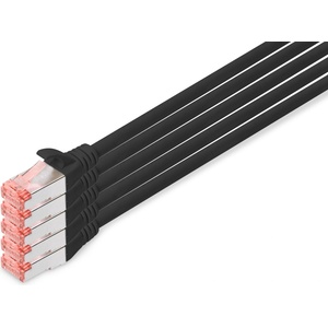 ASSMANN LAN cable Cat 6 - 10 m - 5 pieces - S/FTP shielded - black - DK-1644-100-BL-5 (DK-1644-100-BL-5)