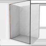 Mexen Kioto L стъклена преграда за душ Walk-in 80 x 200 см, черна рамка, розово злато - 800-080-103-60-70 (800-080-103-60-70)