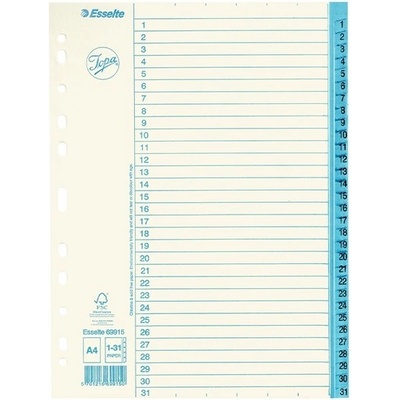 ESSELTE Регистър, картон, a4, 1-31, esselte, бял 69915 (69915)