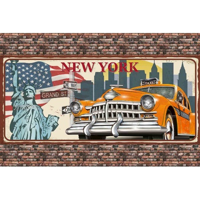 DIMEX ART Флизелинов фототапет винтидж плакат от ню йорк 375 x 250 см