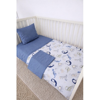 Babyhome Бебешки спален комплект от 3 части 60/120 см. Цвят ДИНОЗАВРИ (yuar108)
