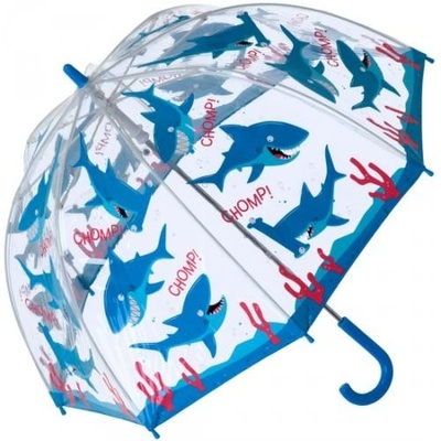 Blooming Brollies dětský průhledný deštník Bugzz Kids Stuff Shark ŽRALOK