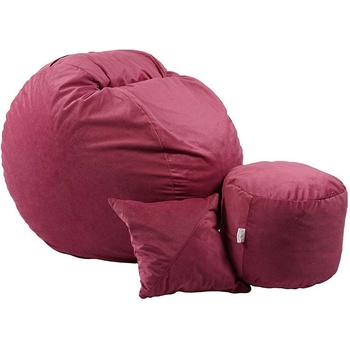 PUFRELAX Комплект Барбарон с табуретка за крака и декоративна възглавница 500л. Matusalem, Fandango, Перящ се калъф, Подходящ за деца, Пълнеж с микс от мемори пяна и дунапрен, Гама Premium (PUF-M-MOP-PT-FND)